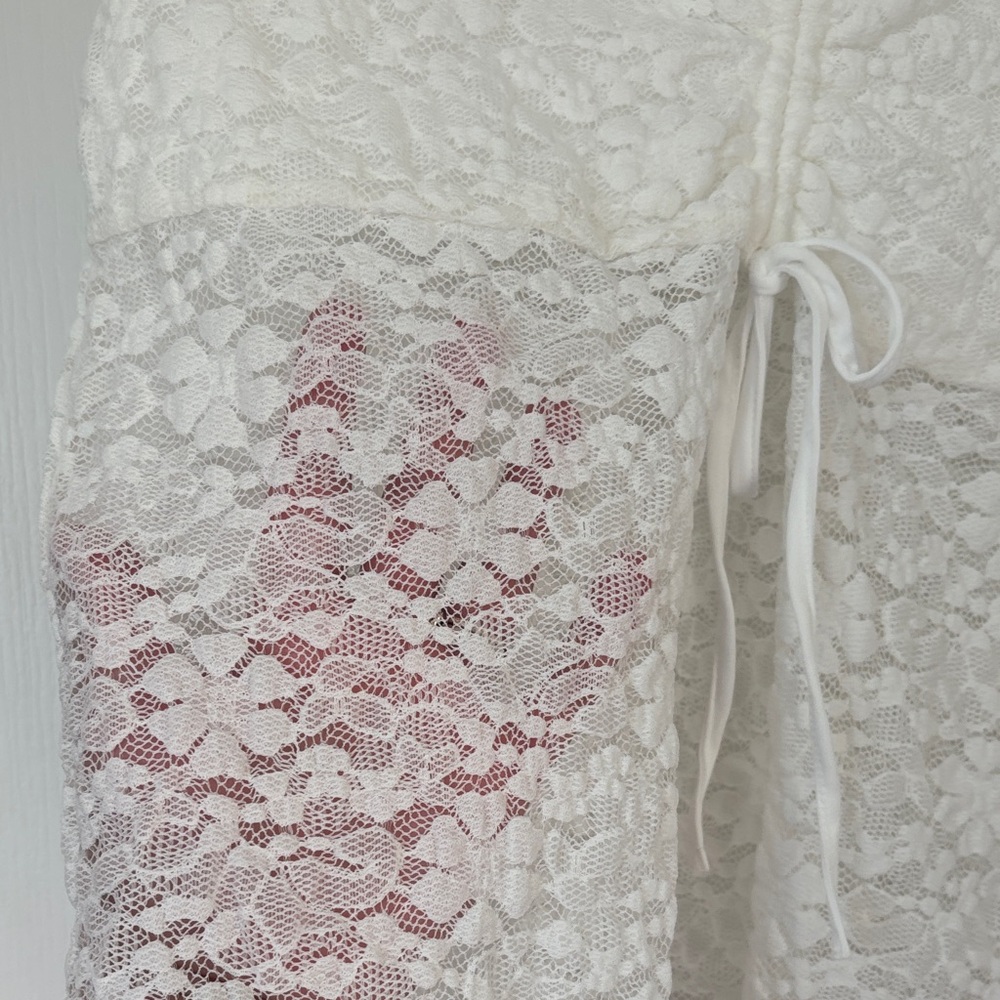 Orange Kiss Women's White Lace Crop Top - Picture 5 of 8